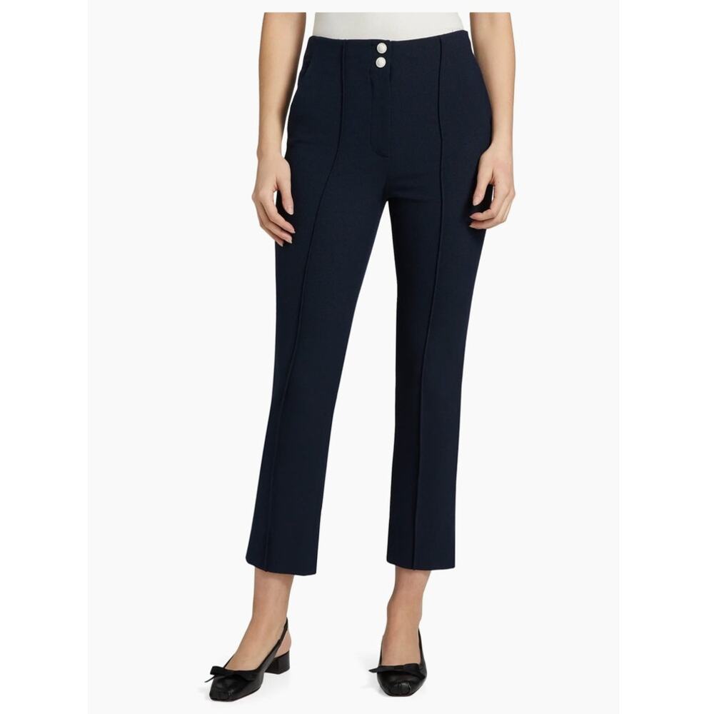 Veronica Beard Navy Blue High Rise Tweed Kean Pleated Pants